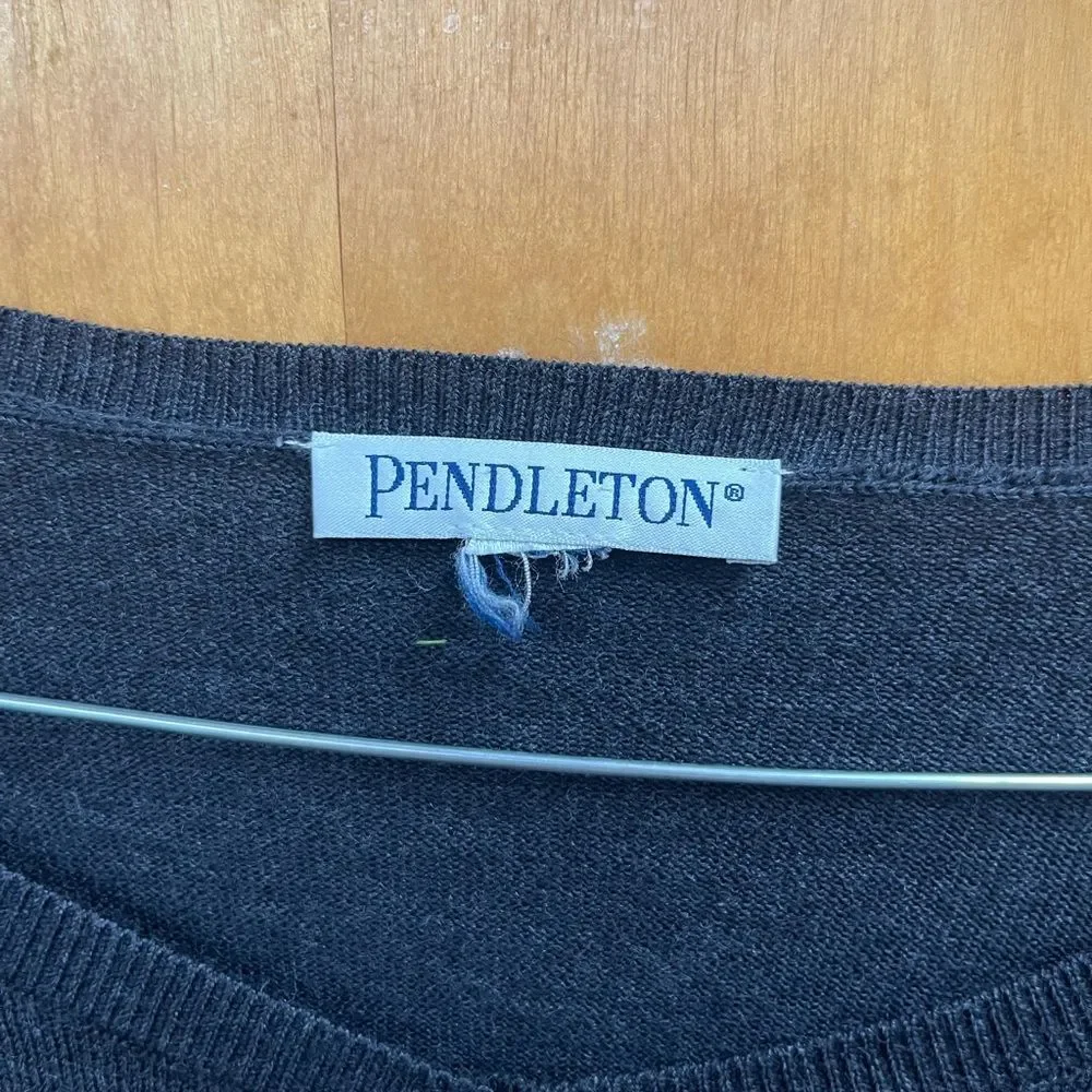 Pendleton dark charcoal merino wool Women's Sweater cardigan
